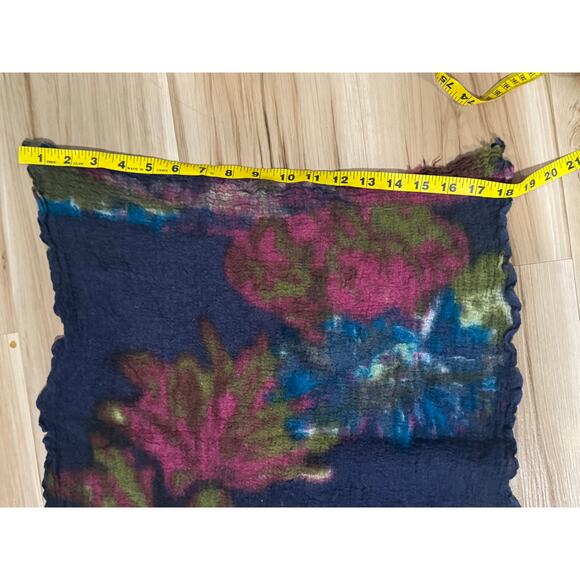 Saachi Hand Dyed Silk Wool Scarf Boho Textured Artsy Unique Colorful - Picture 6 of 6